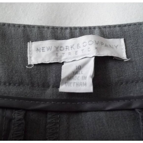 New York & Company® Unlined Stretch Sraight Wide Leg Dress Pants Size 10 Tall - Picture 5 of 14